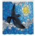 thumbnail image 3 of Ambesonne Black Crow Shower Curtain, Stained Glass Bird Sky, 69"Wx84"L, Multicolor, 3 of 3