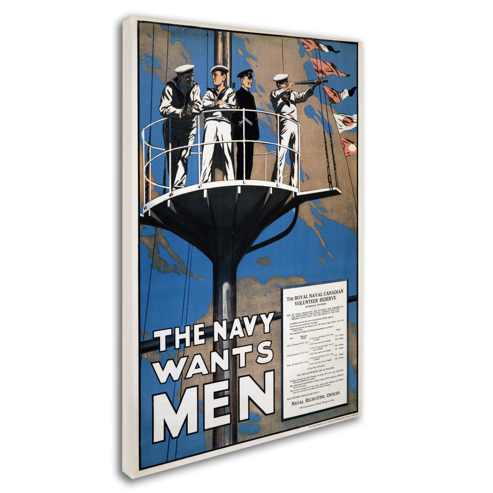 Trademark Fine Art "Recruitment Poster for the Royal Canadian Navy" Canvas Art