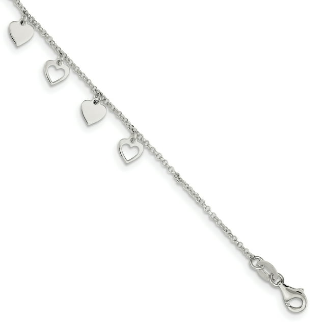 925 Sterling Silver Heart Bracelet Charm Love