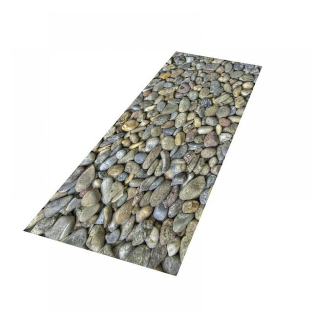 Pebbles Bath Rug Runner Soft & Absorbent Bathroom Rugs Non Slip Large Bath Rug Runner for Kitchen Bathroom Floors 19.7X63in