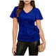 thumbnail image 1 of Blusas de Manga Corta para las Mujeres Vestido Casual Lentejuelas Envoltura Cuello en V Partido Sólido Top Camisas Brillantes con Revestimiento Interior Glamour, 1 of 8