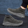 thumbnail image 3 of Men's Slip-On Mid-Top Casual Sneakers - Lightweight Breathable Knit Fabric, Elastic Sides for All-Season Comfort for Daily & Leisure Wear, Walking Shoes, ,Easy Wear, MD Cushioned/Comfortable Sneakers, 3 of 9