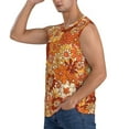 thumbnail image 3 of Haiem Men's Hippie Flower Print Tank Tops Summer Sleeveless Cut Off Workout T-Shirts Fitness Vest Athletic Undershirts-Medium, 3 of 8