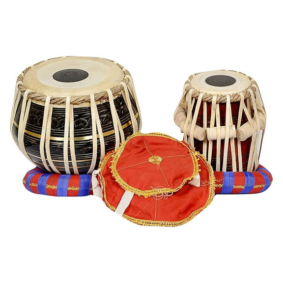 Naad Brass Tabla Set ( Black Nakashi ) 3 kg with Sheesham Wood Dayan and other accessories 2023