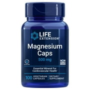 Life Extension Magnesium Caps, 500 mg - Essential Mineral Blend for Cardiovascular & Whole-Body Health - Gluten-Free, Non-GMO, Vegetarian - 100 Vegetarian Capsules