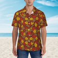 thumbnail image 4 of Lsque Fall Leaves pattern Hawaiian Shirt for Men, Unisex Summer Beach Casual Short Sleeve Button Down Shirts-Medium, 4 of 9