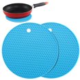 thumbnail image 1 of Posavasos redondos resistentes DIYOO, 2 unidades, multifuncionales, antideslizantes, para mesa, accesorios de cocina, color azul, 1 of 5