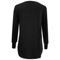 thumbnail image 5 of vigerkar Womens Long Length Sleeve Tops Casual Crew Neck T Shirt Pleated Loose Fit Blouses (Black, S), 5 of 7