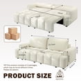 thumbnail image 4 of VEPXXP 90.2" King Size Convertible Sleeper Sofa Bed, Teddy Fabric 4-Seater Couch with Hidden Storage Chaise & Casters, Modern Multi-Functional Furniture for Home Office, White, 4 of 11