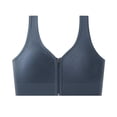 thumbnail image 3 of Feancey Zip Front Sports Bras for Women Wide Strap Casual Workout Yoga Bra Full Coverage Smoothing Underwire Bralettes Seamless Everyday Brassiere Navy Free Size, 3 of 10