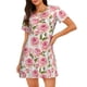 thumbnail image 1 of Disketp Rose Flowers para Camisón Corto de Manga Corta para Mujeres, Camisón Cómodo con Escote Redondo, Bonito y Confortable, 1 of 6