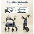 thumbnail image 3 of Bluelog Rolling Walker, Adjustable Seat & Handle Heights, Extra-Wide Memory Foam Seat 4-Wheel Rollator with 350 lb Limit, 3 of 8