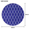 thumbnail image 6 of Blue Geometric Quatrefoil Pattern Round Tablecloth 60"x60",Wrinkle Wipeable Table Cloth for Kitchen Dining Room Picnic Patio Party, 6 of 6