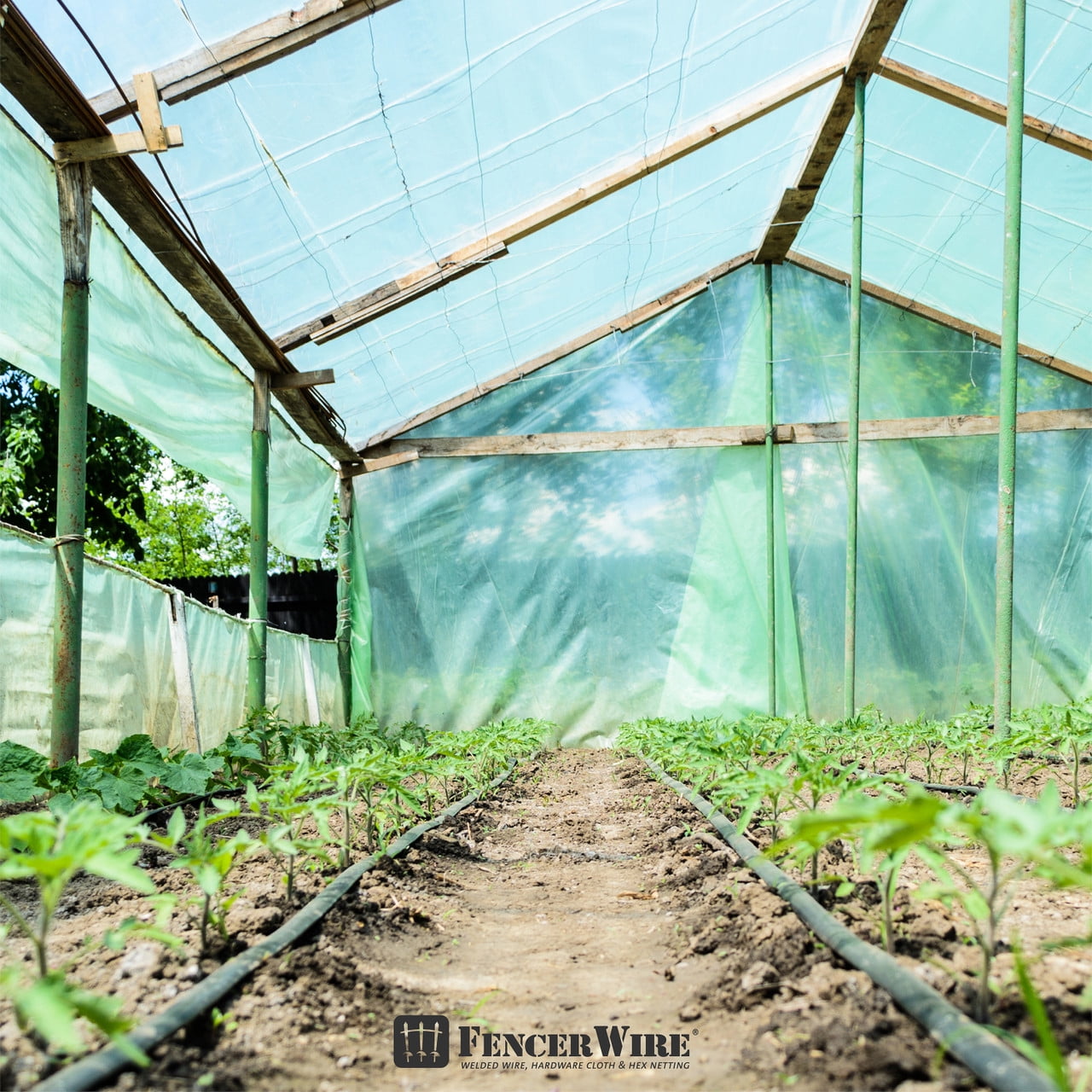 Fencer Wire 6 mil Clear Greenhouse Plastic Sheeting UV Resistant Polyethylene Greenhouse Film, Hoop House Cover for Horticulture, Gardening, Farming and Agriculture 90% Light Transmittance, 12’ x 28’