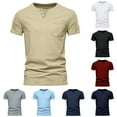 thumbnail image 4 of zfhfof Mens Muscle T Shirt Summer Slim Fitted Short Sleeve Button V-Neck Shirt Tops Gym Workout Athletic Tee Shirts, 4 of 4