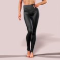 thumbnail image 3 of Tejiojio Fall Women Bright Leather Stretch Pants V-Waist Leggings Yoga Pants Trousers, 3 of 9