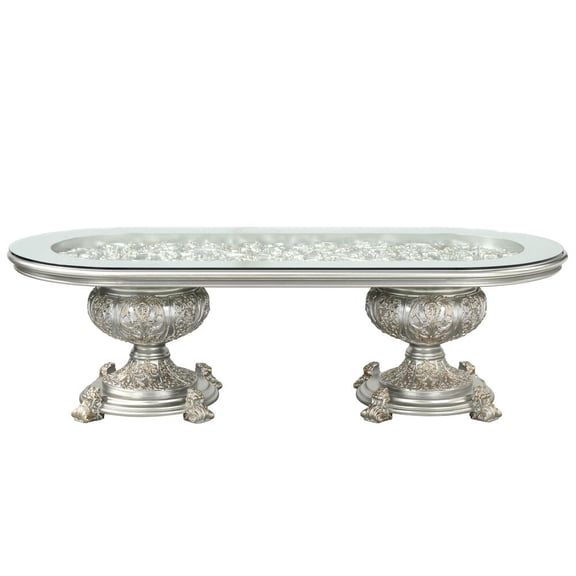 Acme Sandoval 108 in Oval Dining Table, Champagne