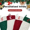 thumbnail image 5 of 1Pack Christmas Stockings with Initials, Personalized Embroidered Monogram 18 Inches Knitted Christmas Stockings Fireplace Xmas Stockings for Kids,Family Holiday Party Decoration, 5 of 6