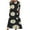Black summer dresses for women, variant on Wycnly Summer Dresses for Women Fashion Loose Plus Size Swing Button Down Tunic Long Dresses with Pocket 2024 Elbow-Length V-Neck Daisy Print Maxi Formal Dress Black XL