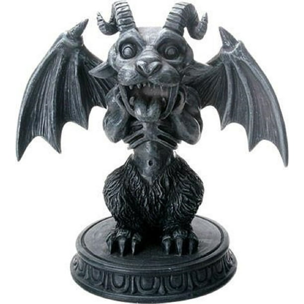 Screaming Gargoyle On Pedestal Figurine Horned Winged Demon Gothic Decoration Walmart Com