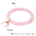 thumbnail image 3 of Pulsera de cuarzo rosa para mujer, brazalete de cuentas de cristal rosa, piedra Natural elástica, joyería curativa, regalo de Reiki, 3 of 4