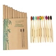 thumbnail image 1 of 1 Set of Bamboo Toothbrush Set 10Pcs Bradem Clear Out Deal, 10 Pack Biodegradable Toothbrushes Wooden Toothbrush Multicolor Soft and Compostable Tooth Brushes, Beige Manual Toothbrushes, One Size, 1 of 1