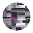 thumbnail image 2 of Emma + Oliver 5x5 Round Modern Cubist Olefin Accent Rug in Gradient Shades of Black, Gray and Purple with Natural Jute Backing, 2 of 7