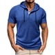 thumbnail image 2 of pstuiky camisetas de hombre, Camiseta informal de manga corta con cuello redondo y botones de color liso para hombre camisas casuales para hombre m, 2 of 8