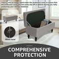 thumbnail image 4 of Jokapy Stretch Velvet Rectangle Ottoman Bench Cover Soft Footstool Slipcover, Gray, 4 of 10