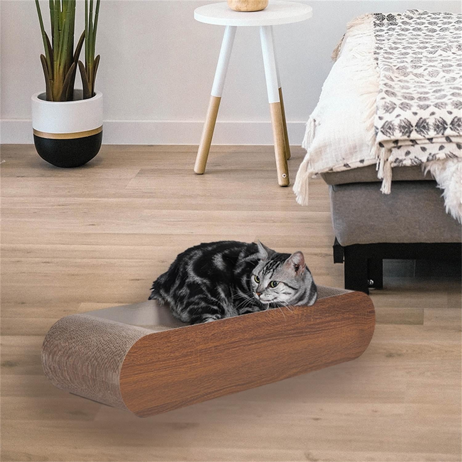 Pefilos 19" Removable Middle Part Cat Scratcher Board, Cardboard Scratching Pad Bed House, Recyclable Corrugated Scratch Toy, Brown Pefilos 19" Removable Middle Part Cat Scratcher Board, Cardboard Scratching Pad Bed House, Recyclable Corrugated Scratch Toy, Brown