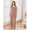 thumbnail image 2 of Ekouaer Maternity Nursing Robe Set 3 Pieces Sleeveless Top, Pregnancy Pants & Robe Double Layer Pajamas, 2 of 6