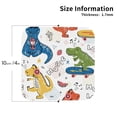 thumbnail image 2 of Lsque Dinosaur Pattern 4" Drink Coasters Set of 4, PVC Leather Absorbent Coasters, Table Coaster Set Decorative Coffee Cup Coasters Housewarming Gift -Square, 2 of 6