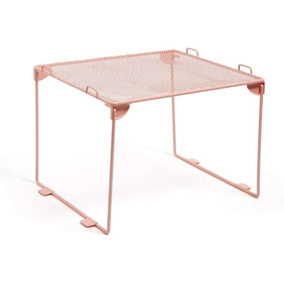 Mesh Locker Organizer Shelf, 11" x 10" x 8", Peachy Pink, Back to School Essentials, Stackable, Fits Standard Size School Lockers