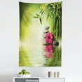 thumbnail image 1 of Nature Tapestry, Stones and Bamboo Leaves on the Water Pool Freshness Relaxing Theme, Fabric Wall Hanging Decor for Bedroom Living Room Dorm, 5 Sizes, Apple Green Magenta, by Ambesonne, 1 of 1