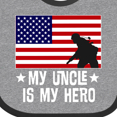 thumbnail image 4 of Inktastic Military Uncle is My Hero Us Flag Boys or Girls Baby Bib, 4 of 4