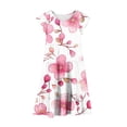 thumbnail image 4 of THDHVS Kids Dress,Pretty Floral Print Tiered Dress with Flutter Sleeves and Pockets for Girls Summer Occasion,Dresses for Girls Multicolor, 4 of 5