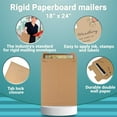 thumbnail image 5 of 5 Pack Natural Brown Tab-Lock Paperboard Rigid Mailers 18" x 24" Stay Flat Envelopes, 5 of 6