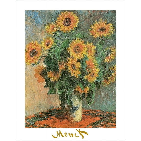 Sunflowers by Monet 1881 Poster - 22" x 28"