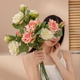thumbnail image 3 of Funie Simulation Flower Eco-friendly Realistic Looking Faux Silk Flower 2 Heads Artificial Rose Flower for Home, 3 of 7