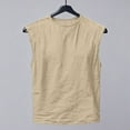 thumbnail image 5 of ZOYOEN Mens Cotton Linen Tank Tops- Sleeveless Crewneck Casual Loose Fit Summer Shirts Beige Size S, 5 of 5