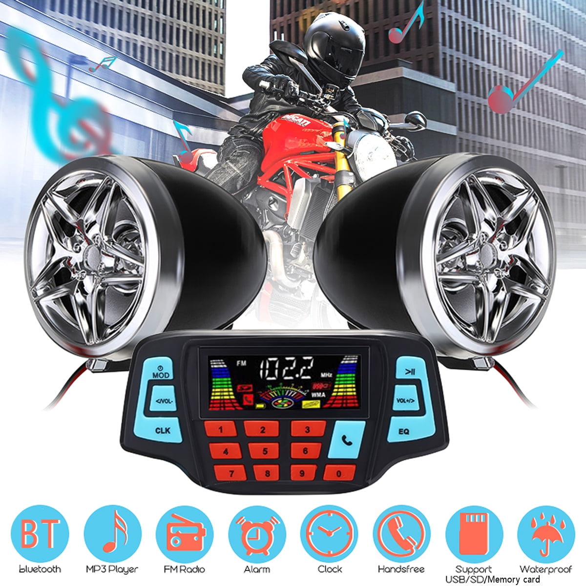 Motorcycle Bluetooth Ty 528bt Mp3 Player Atv Motorcycle Handlebar Audio System Radio Stereo Pair Speaker Walmart Com Motorcycle Bluetooth Ty 528bt Mp3 Player Atv Motorcycle Handlebar Audio System Radio Stereo Pair Speaker Walmart Com