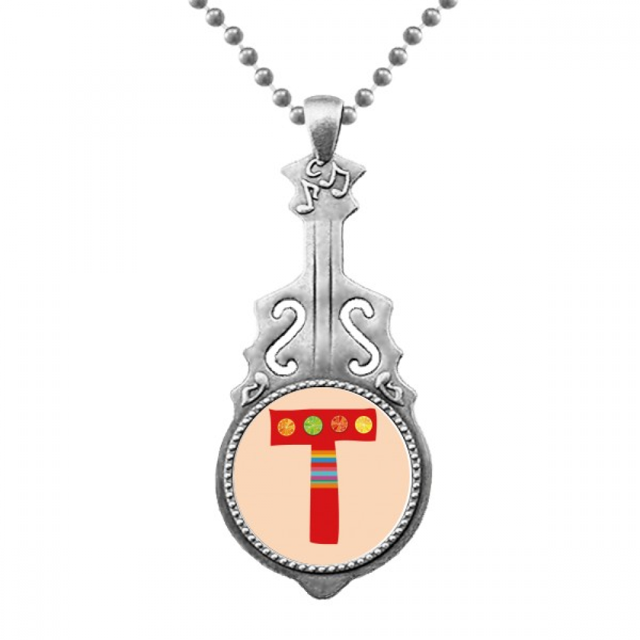 T alfabeto naranja lindo patron Colgante Joyería Música Guitarra Torque Star Moon Unbranded M