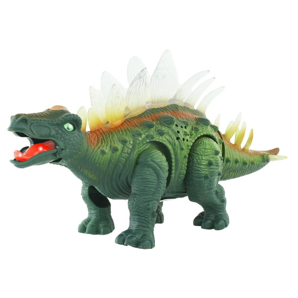 Walking Stegosaurus Dinosaur Toy Figure with Many Lights & Loud Roar