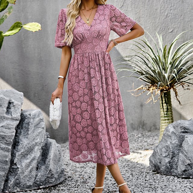 Faldas largas Vestido ajustado Suelto Mujer Estilo casual Cremallera Traje de vacaciones (Rosa S) Cgtredaw Rosa T S para Mujer