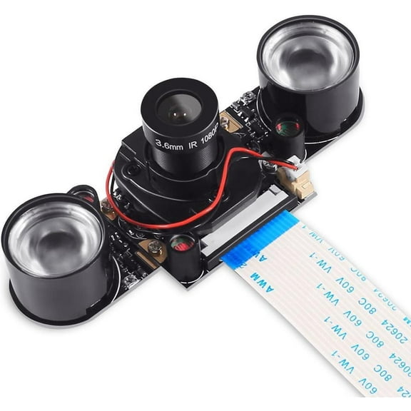 Raspberry Pi 4 Camera Module Automatic IR-Cut Sensor Day/Night Vision Video Webcam HD 5MP 1080P OV5647 Adjustable Focus with IR Sensor LED Light for Raspberry Pi 3 B  4B 2 Model B/B  / A/A 