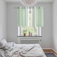 thumbnail image 6 of 2 Panels Kitchen Tier Curtains 39 Inch Length, Sage Green White Stripe Grommets Window Treatment Curtain, Modern Rustic Vertical Striped Thermal Curtains Drapes for Living Room/Bathroom, 6 of 9