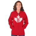 thumbnail image 4 of We Are Canada Slogan Maple Leaf Unisex Fleece Graphic Zip Up Hoodie Brisco Brands 2X, 4 of 5