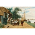 thumbnail image 2 of Jean Charles Meissonier 18x13 Black Ornate Wood Framed Double Matted Museum Art Print Titled - An Act of Kindness (1884), 2 of 5