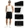 thumbnail image 6 of Iceglad Mens Cotton Linen Shorts Stretch Summer Beach Shorts Casual Drawstring 7inch Inseam Shorts, 6 of 9