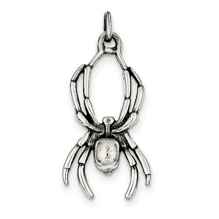 Sterling Silver Antiqued Spider Pendant